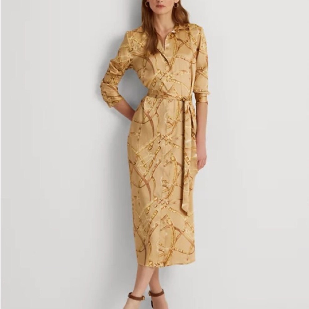 Lauren Ralph Lauren Equestrian-Print Twill Shirtdress, size 2 - Picture 2 of 10